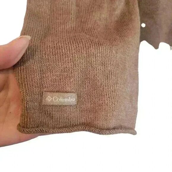 Columbia Women's Tan Acrylic & Cotton Knit Sweater Hoodie - Picture 4 of 12